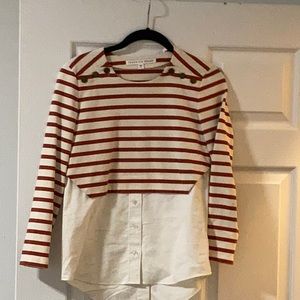 Veronica Spears mixed media shirt in extra small.